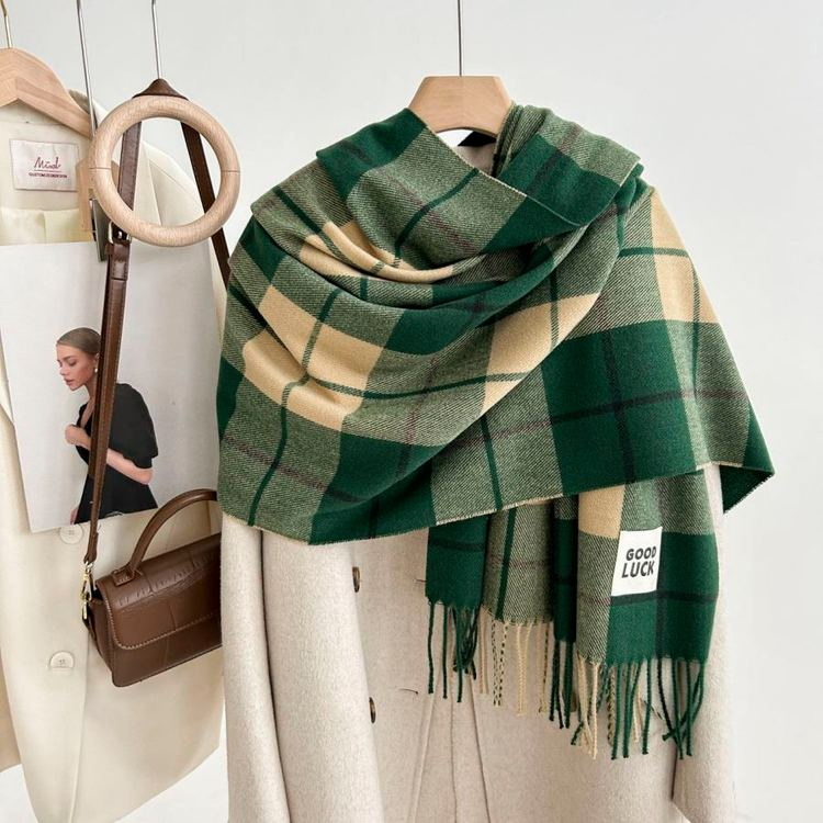 出口日韩品牌围巾,定制,男女通用,格子条纹,厂家货源