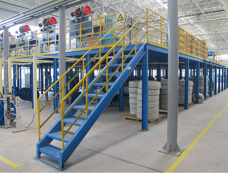 仓库阁楼式货架 组合式二层钢平台