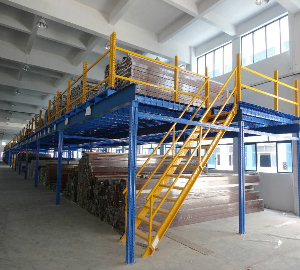 车间仓储货架二层搭建钢平台