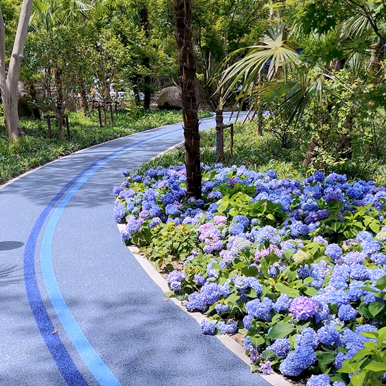 闵行光华路口袋公园长宁区透水混凝土案例