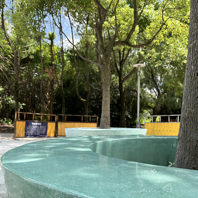 上海闵行春申塘水磨石座凳