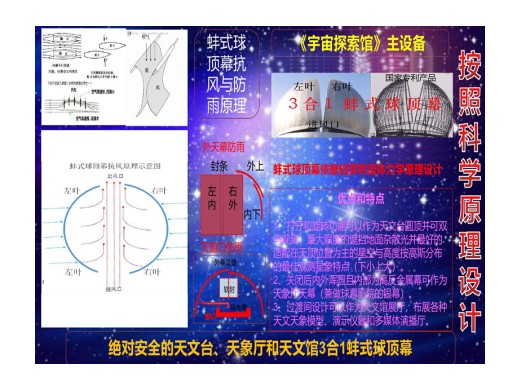 《宇宙探索馆》中主要设备——蚌式天文球顶幕的技术保障