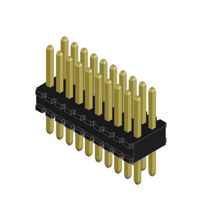 Pitch 0.8mm间距双排180度直插排针