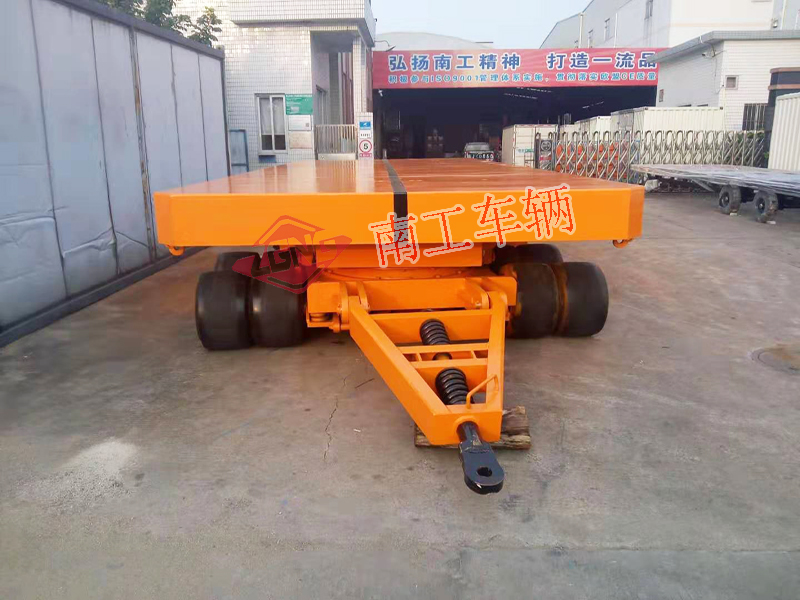 120吨载重王无动力平板拖车带升降功能全挂车