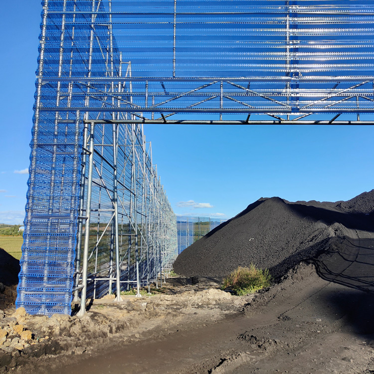 Coal yard windbreak and dust suppression net