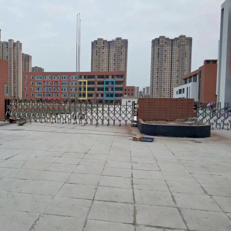 学校伸缩门不锈钢无轨伸缩门