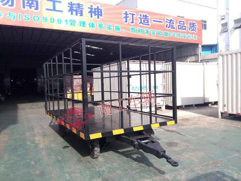 3吨高护栏无动力全挂平板拖车