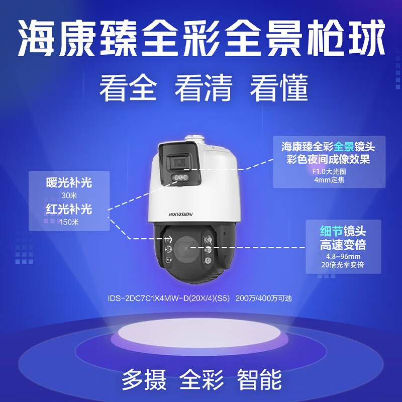7C144MW-D7寸400万臻全彩20倍变焦全景巡航枪球