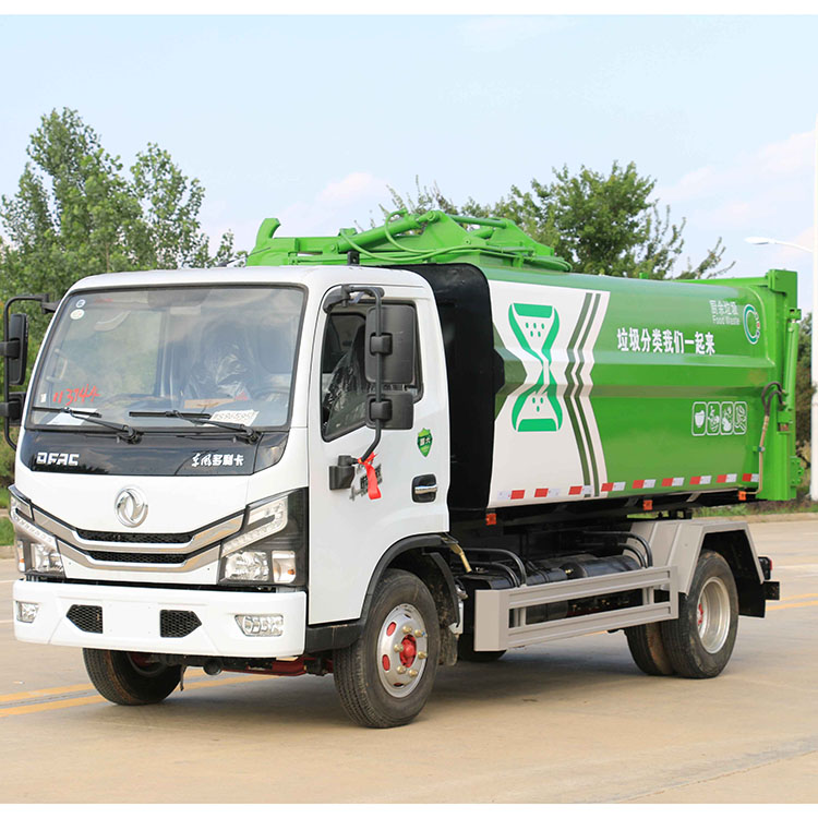 东风5方餐厨垃圾车单缸双链条提升机日常收运厨余垃圾