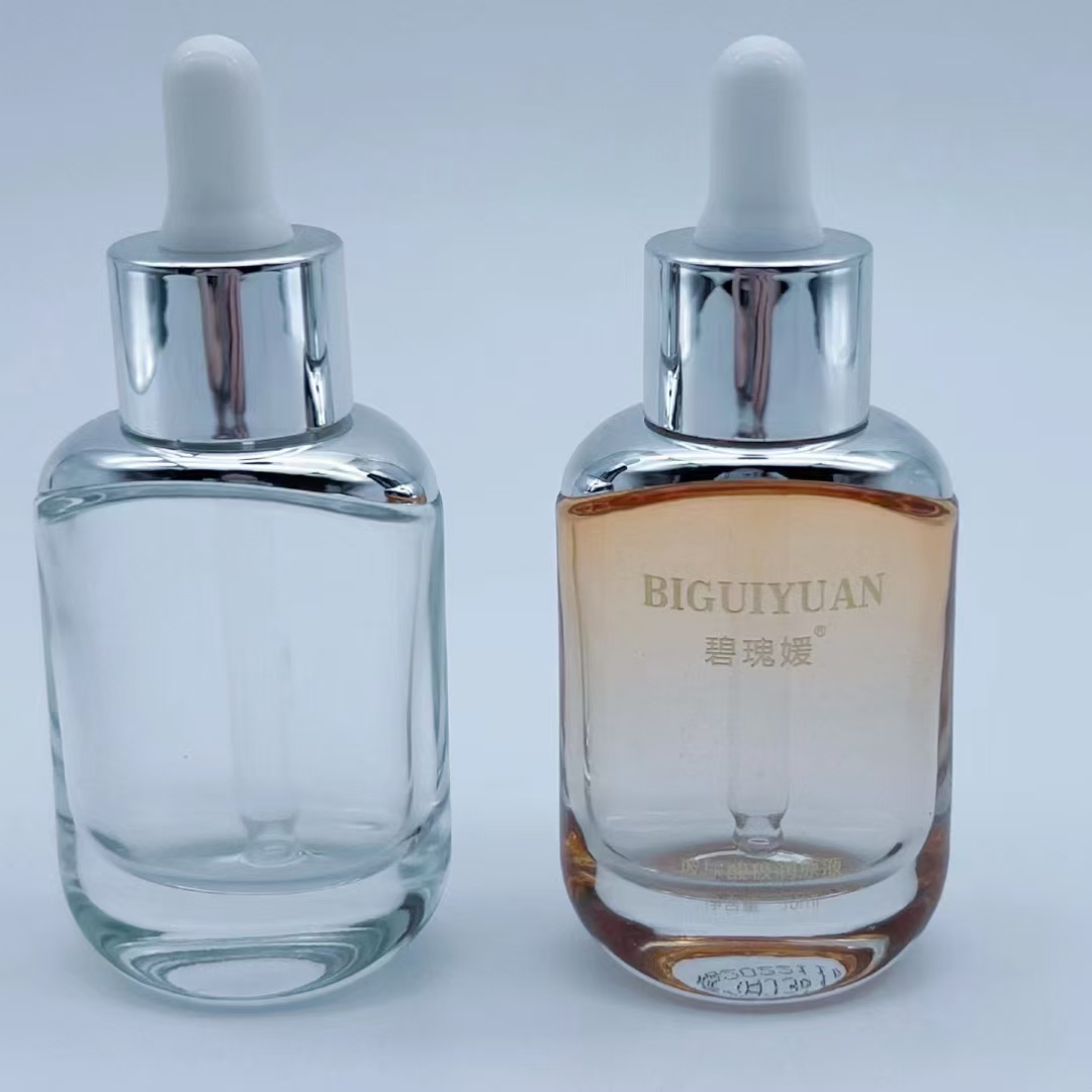 高温丝印化妆品精油瓶厂家 化妆品瓶喷色加工厂