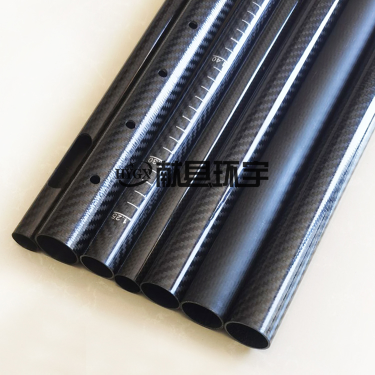 Plain weave carbon fiber telescopic pole, high strength carbon fiber tube connectors, carbon fiber tube fishing rod