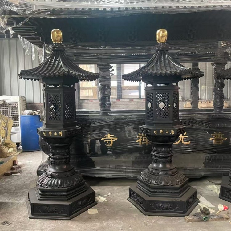 寺院铸铜油灯 寺庙铜油灯