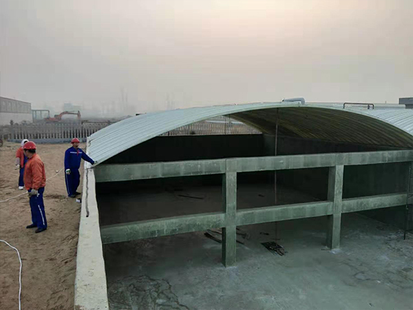 Fiberglass sewage hood, precision crafted, striving for perfection.