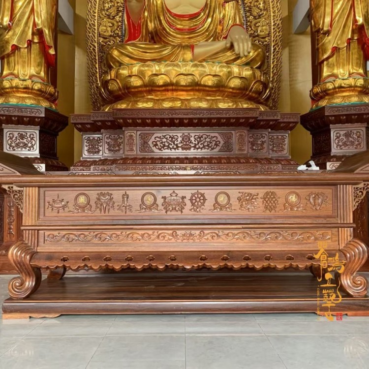 寺庙木雕元宝桌 宗祠菠萝格供桌
