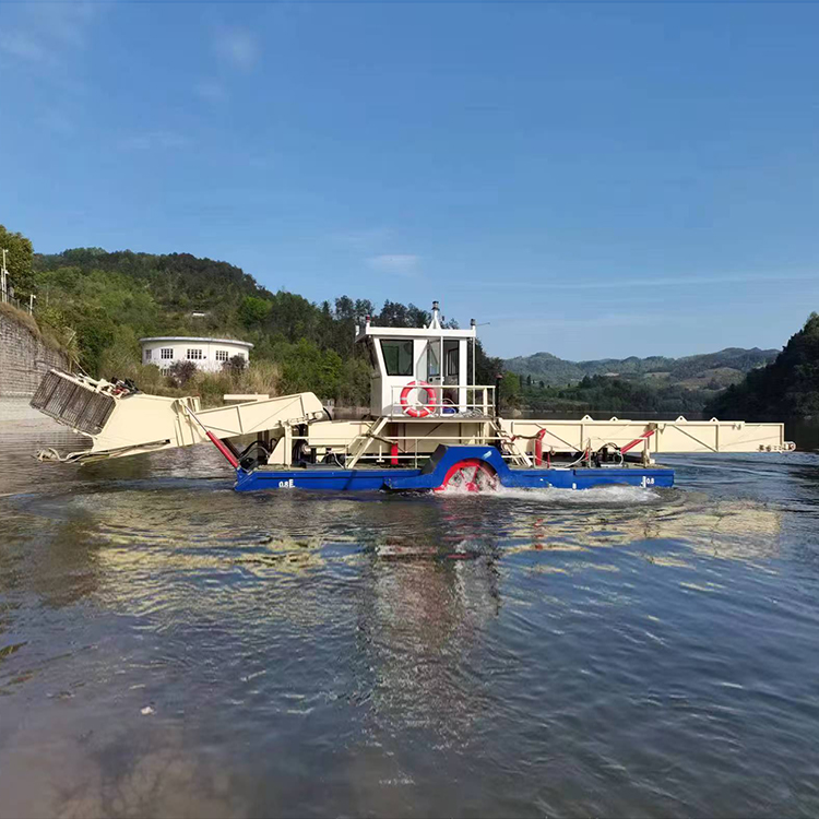 全自动割草船厂家-河道杂草清理机械-功率消耗低