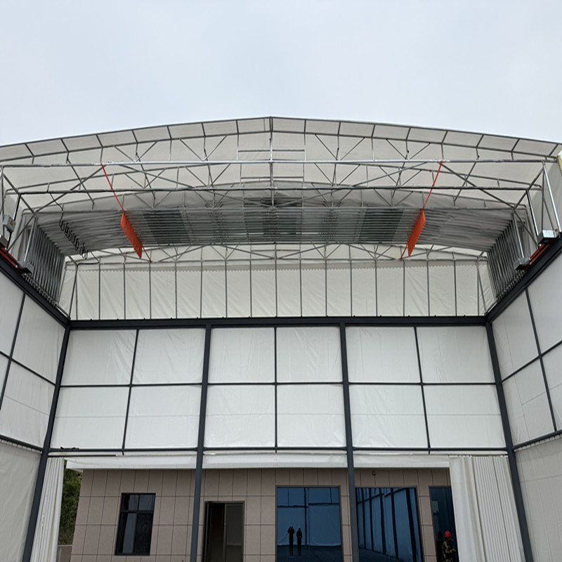 天津户外防风遮阳推拉雨棚厂房悬空式电动雨蓬折叠活动雨篷
