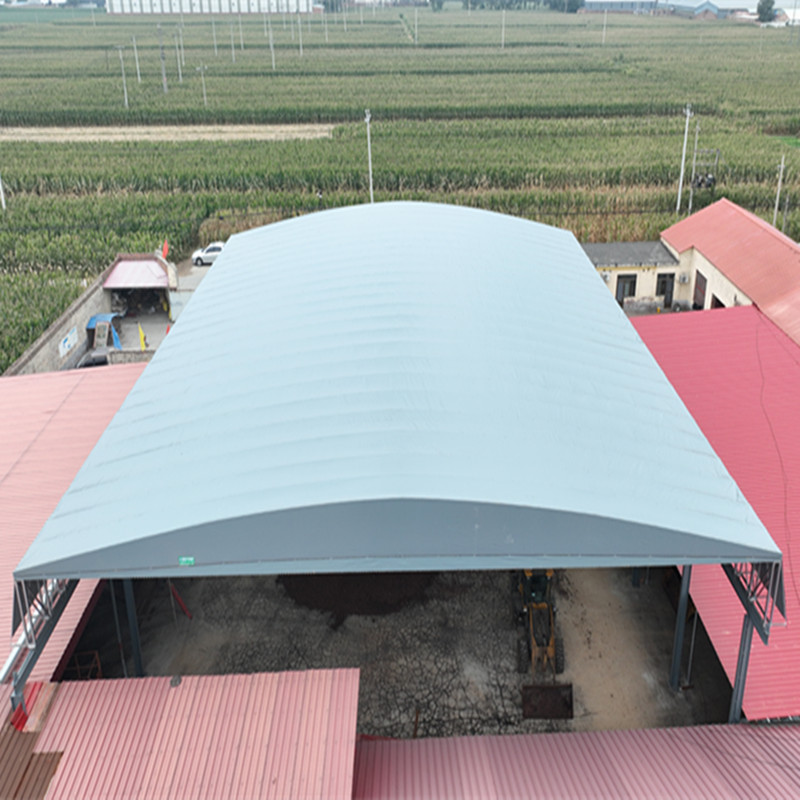 东营生产推拉伸缩棚 钢结构电动雨篷 厂房电动雨棚