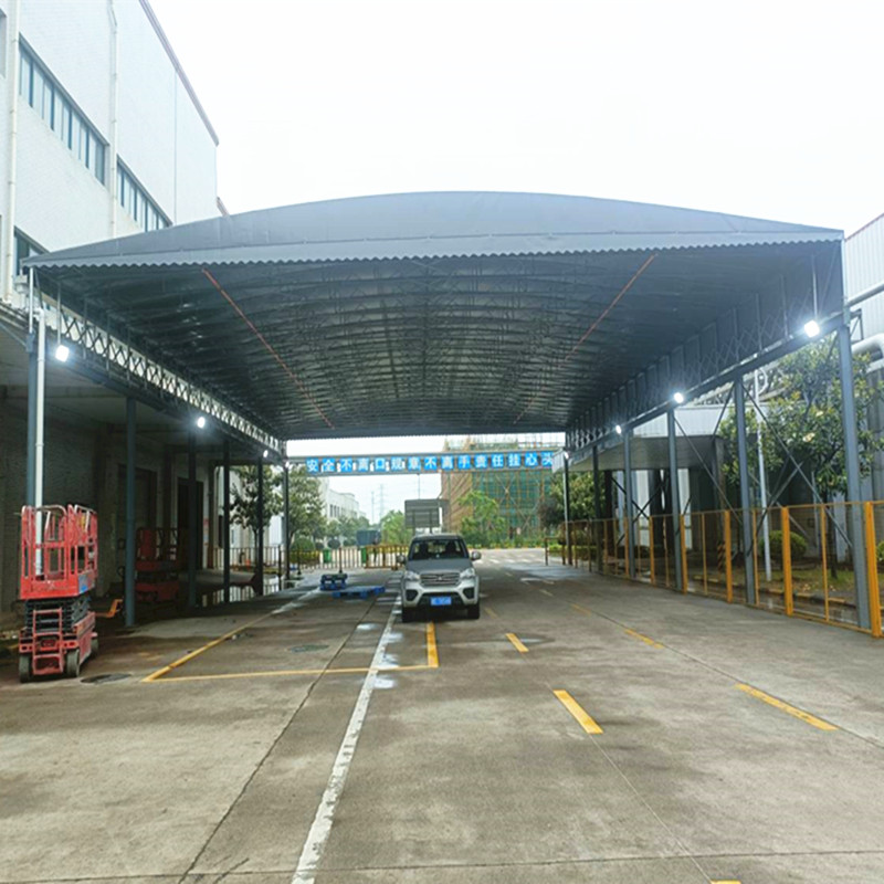济南专业生产电动雨棚厂房落地式移动雨蓬折叠式推拉雨篷