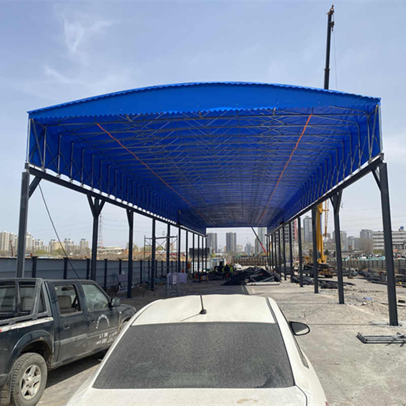 青岛定制大型户外防风雨篷 厂房电动雨棚 电动伸缩棚