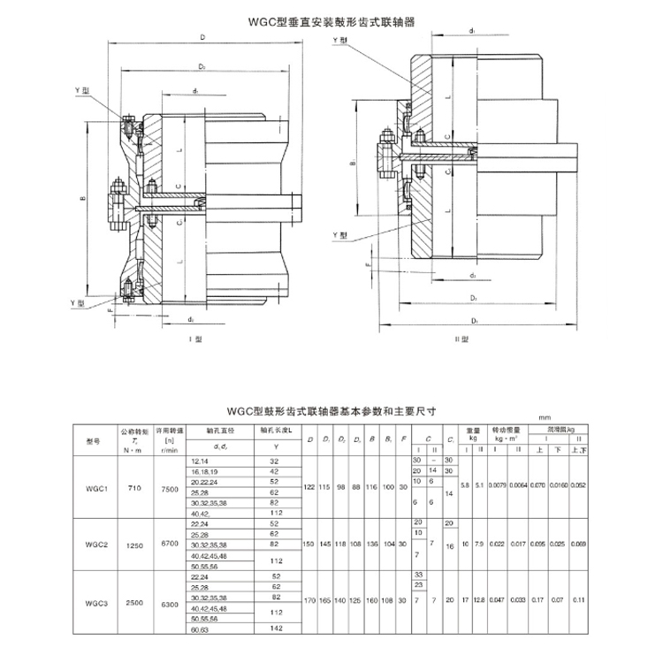 WGC型垂直安装鼓形齿式联轴器