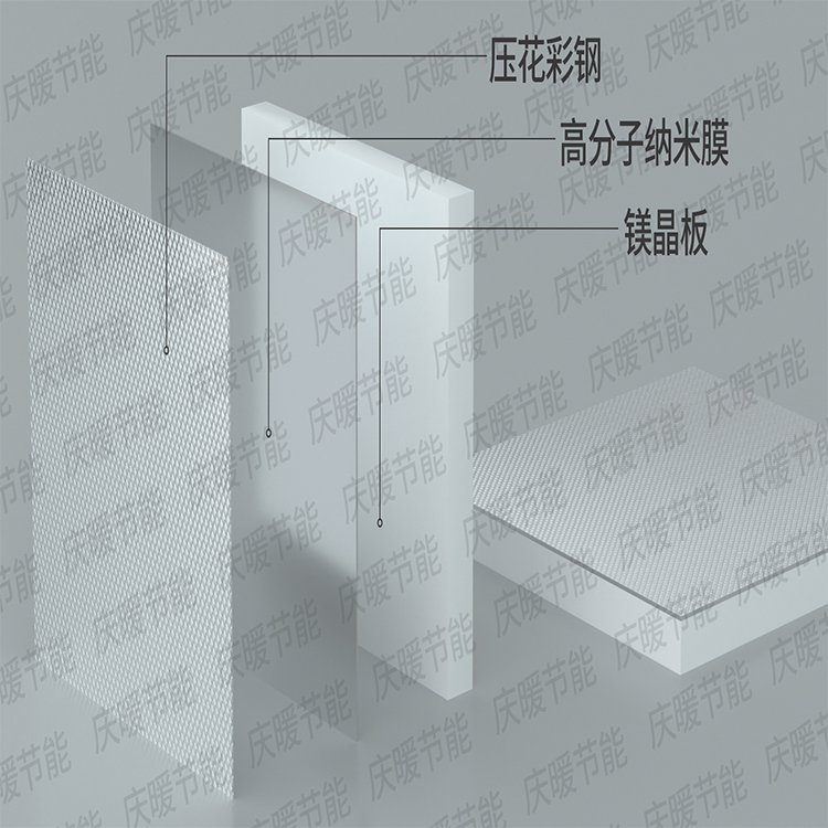 庆暖 钢面镁晶板 钢面镁晶复合板厂家支持定制