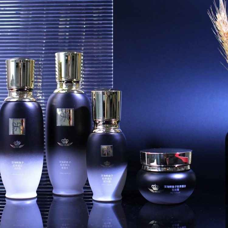 供应化妆品包材瓶厂家 化妆品套装瓶烫金印字工厂