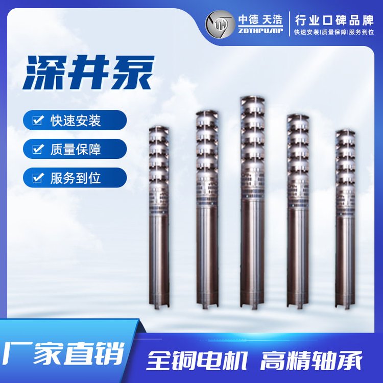 潜水泵 不锈钢深井泵 园林浇灌用给水泵 中德天浩