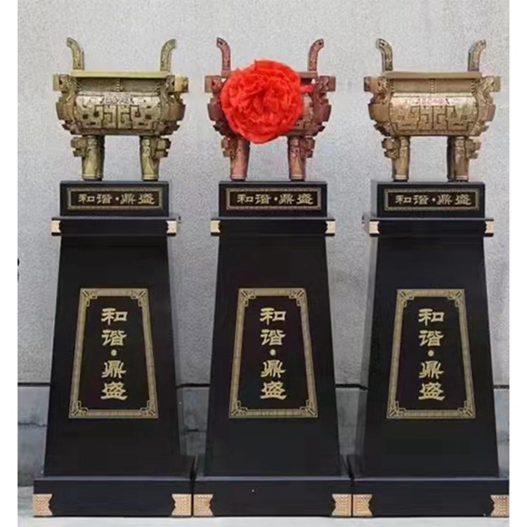 广州现货树脂鼎摆件落地鼎盛千秋工艺品开业乔迁礼品定制