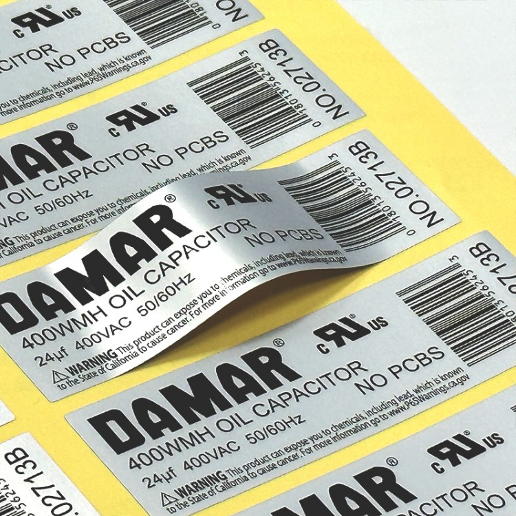 亚银流水号标签 覆膜防水加粘不干胶 pvc哑银条码序列号标签