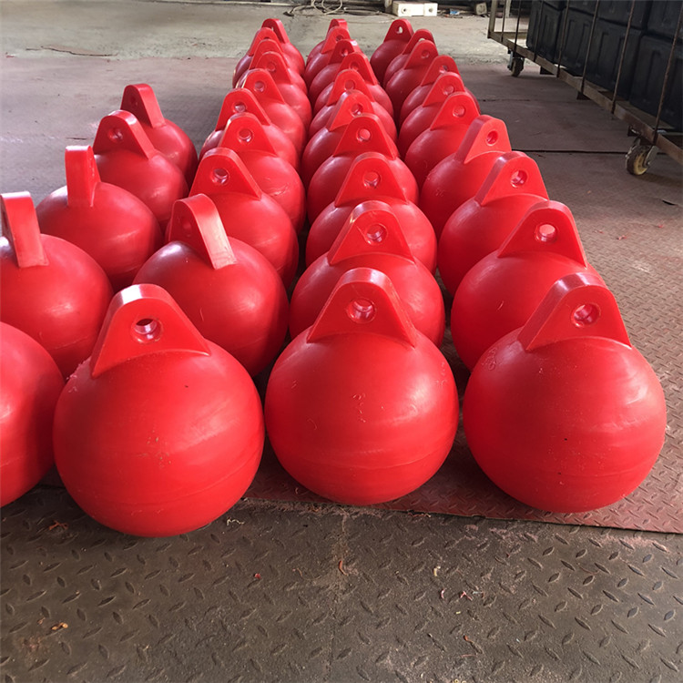 水库警示隔离浮漂 赛事警戒线浮体 单耳橙色浮球