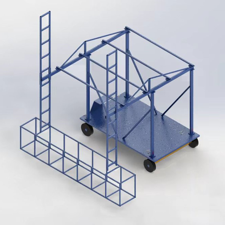 4米吊篮可站2-3个人桥梁外侧施工台车 电动遥控行走