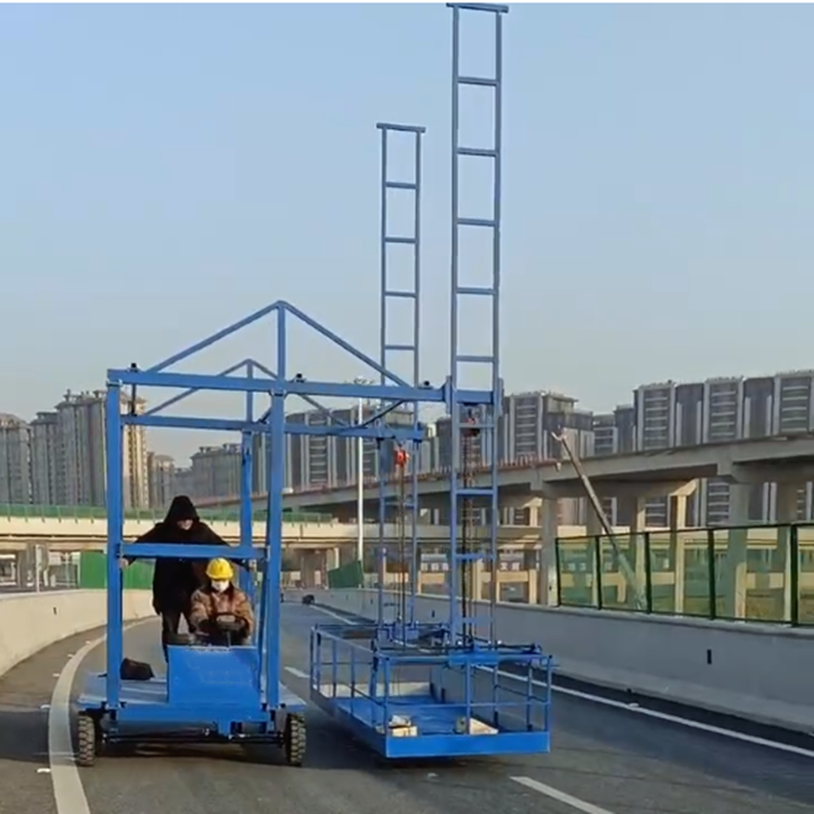无线遥控外侧施工作业车 高空桥梁排水管台车