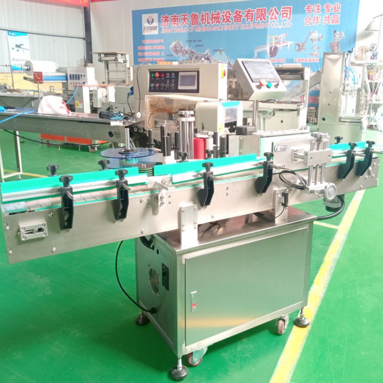 济南沐浴露双面贴标机 天鲁不干胶贴标机