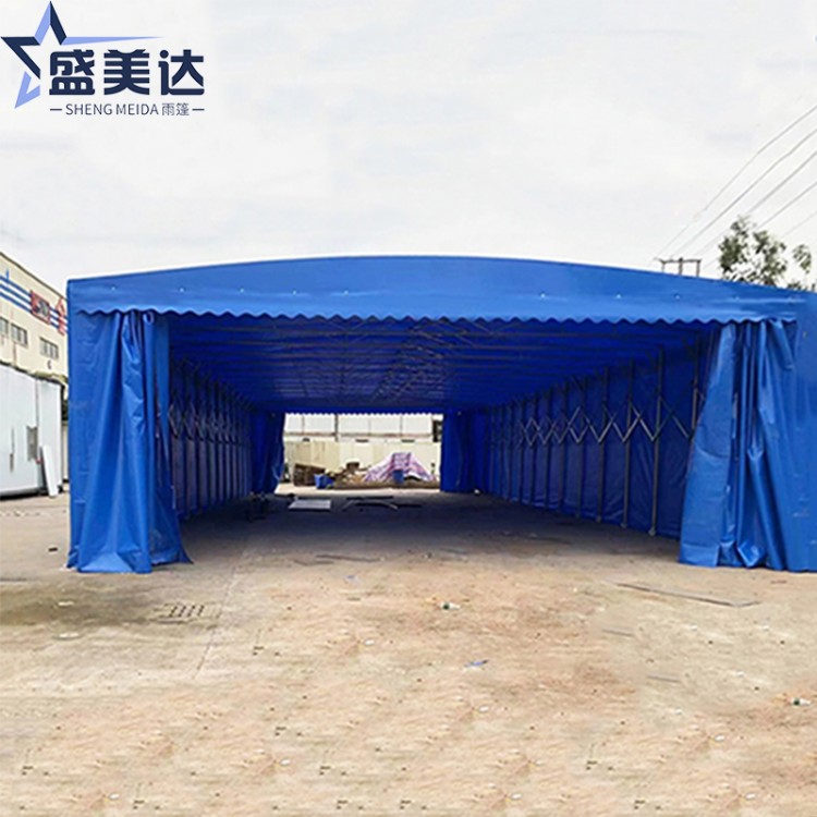 武汉户外移动推拉雨棚工厂大型仓库帐篷活动伸缩车蓬折叠排挡雨蓬