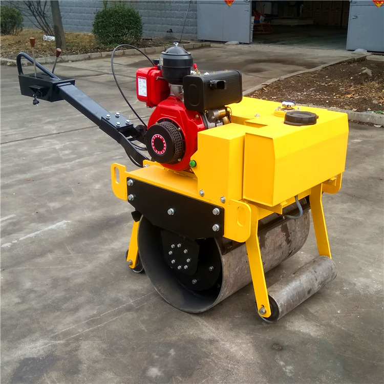 小型手扶单钢轮压路机 草坪沟渠回填土压实机 激振力大小碾子