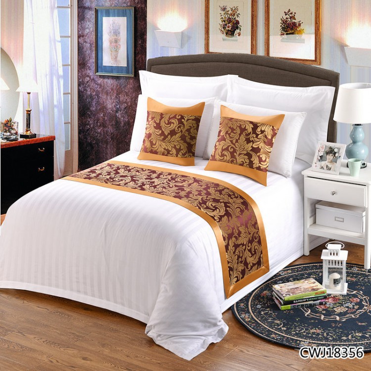 五星级酒店双面轻奢印花床尾巾民宿宾馆现代简约高档床旗批发