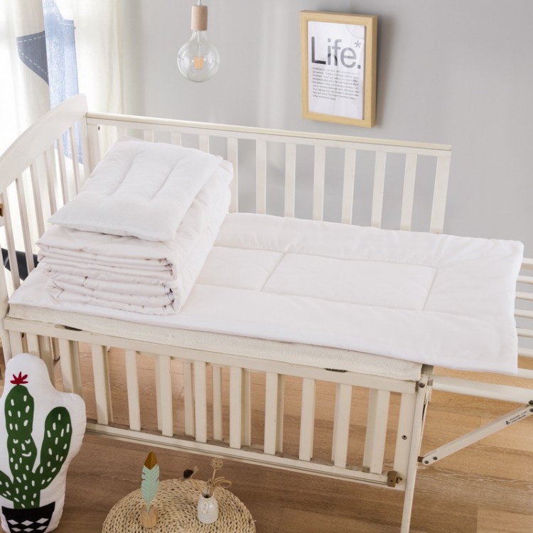 厂家秋冬季幼儿园儿童羽丝全棉被芯三件套舒适透气保温无静电棉套