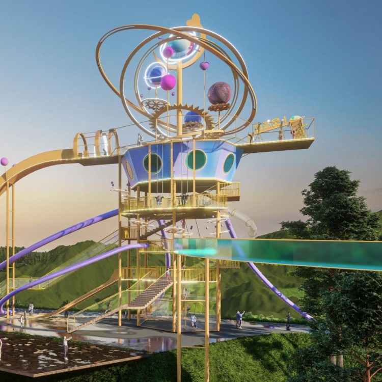 大型户外非标无动力乐园 景观小区滑滑梯 游乐设备组合厂家滑梯