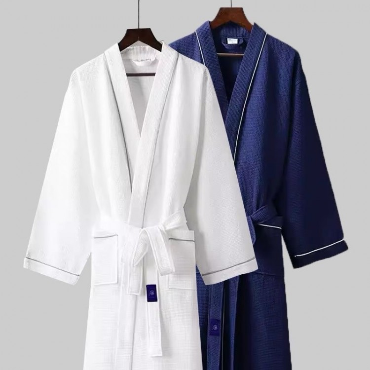 新款酒店浴袍男女春秋季长款吸水透气速干浴衣酒店民宿