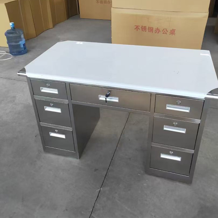 电脑抽屉式带锁一体办公桌