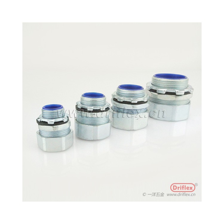 镀锌软管接头六角方帽包塑金属软管锁母G3/8“-G4”