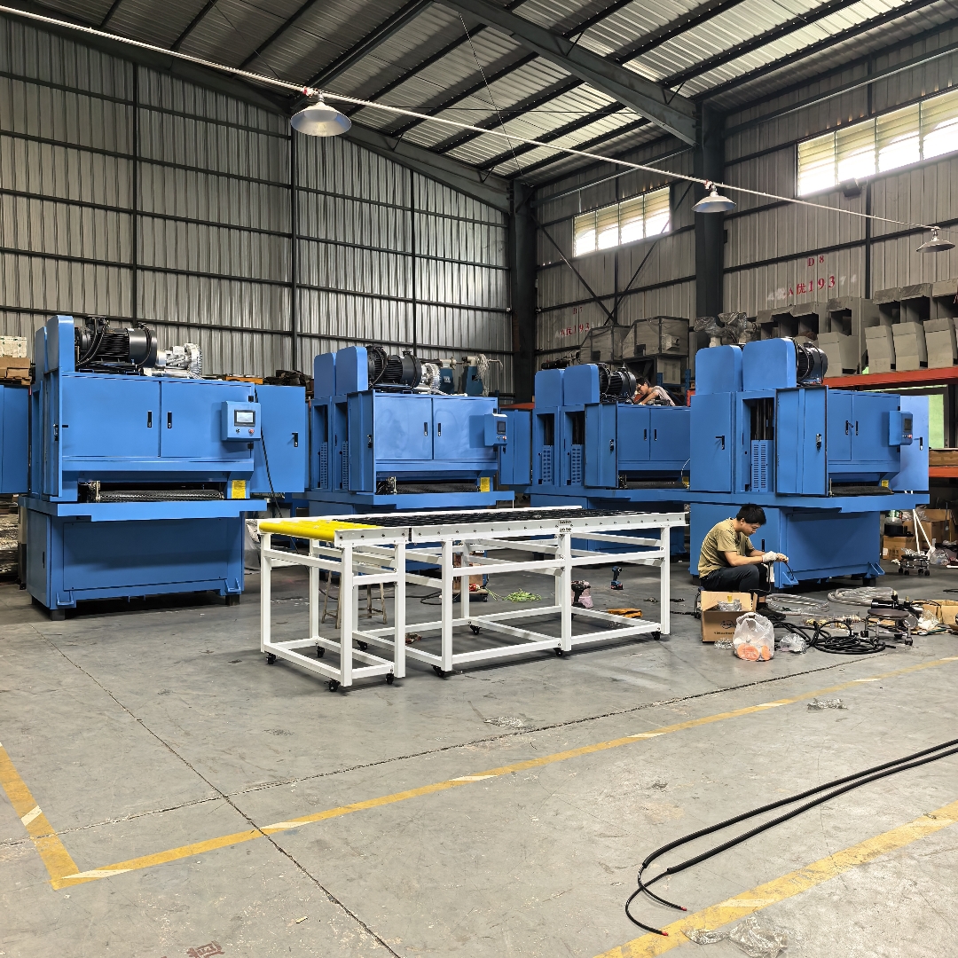 上浮式双砂自动水磨砂光机生产线铝板抛光机 不锈钢磨光机