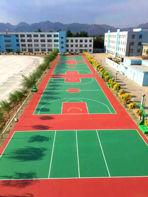 硅PU球场、篮球场网球场，运动塑胶跑道