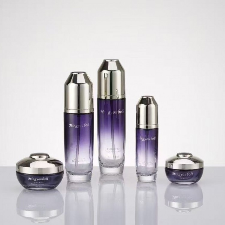 玻璃化妆品包装瓶喷漆厂 化妆品精华液瓶烫金印字工厂