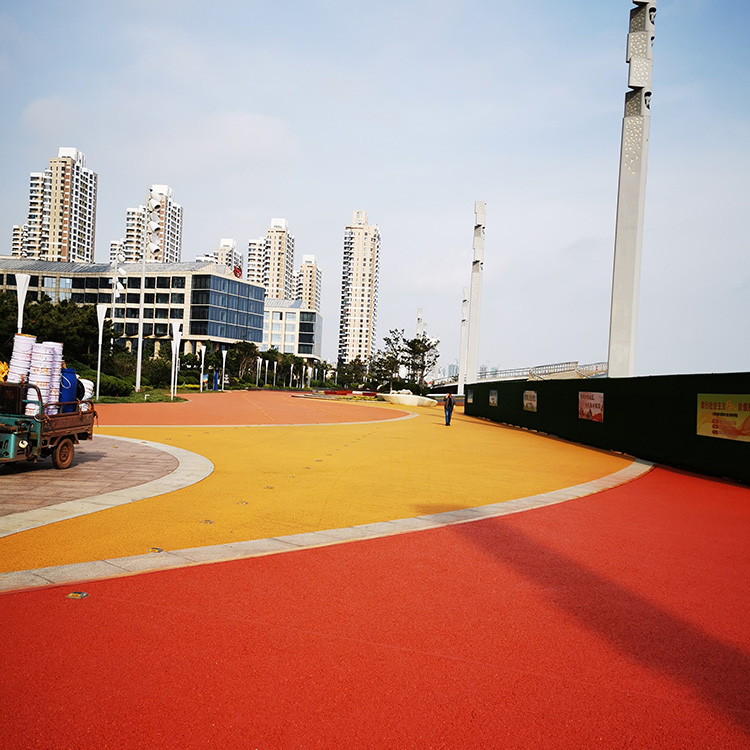Old colored road surface fading and peeling repair