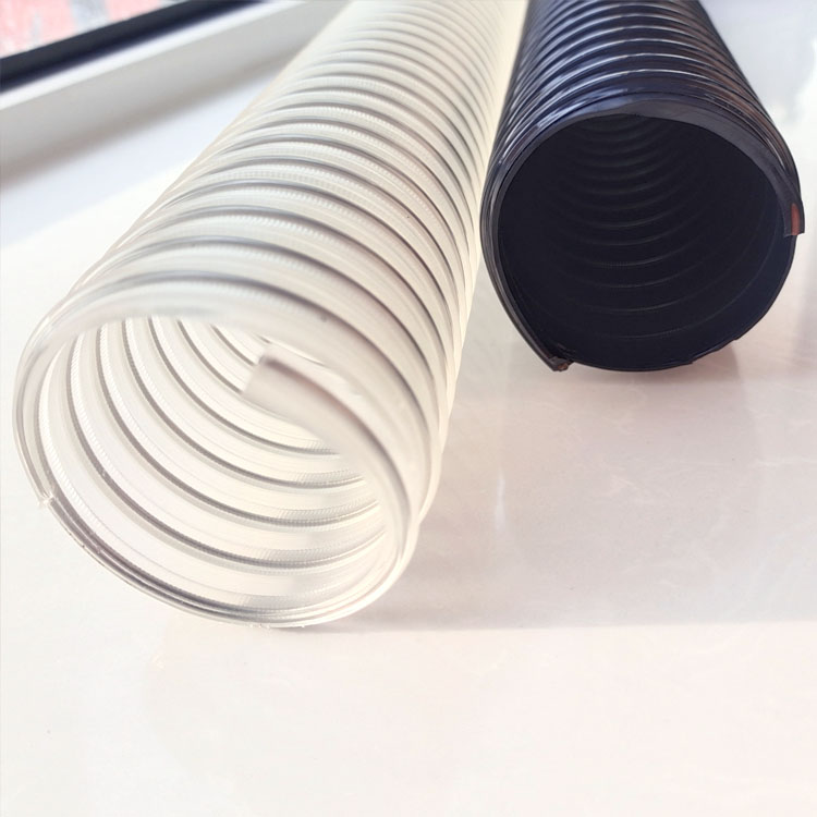 Clear steel wire flexible hose, flat steel wire flexible hose for powder and granular material conveying