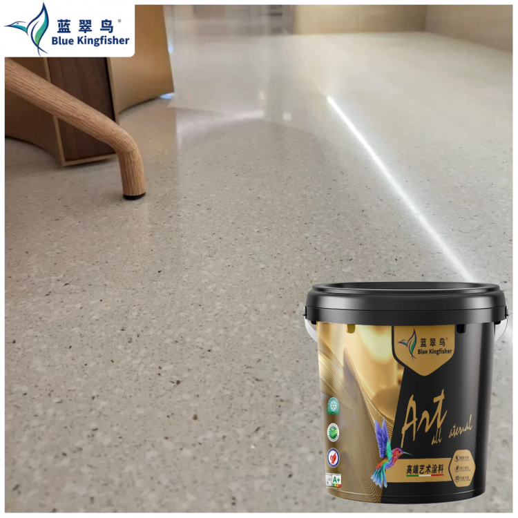 蓝翠鸟环氧彩砂自流平地坪漆 静音防尘 厂家直供