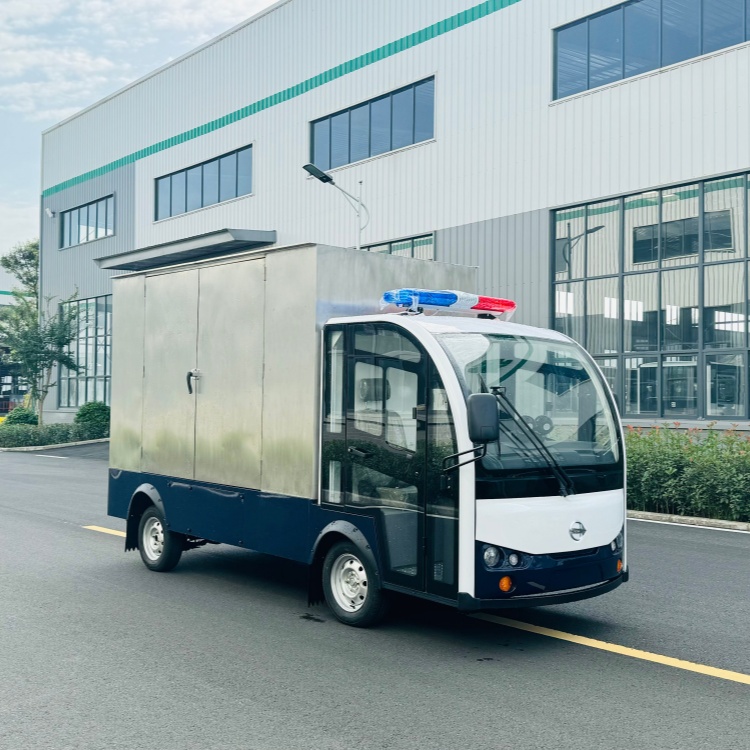 道达2人座封闭送餐车 不锈钢货箱 源头厂家定制生产