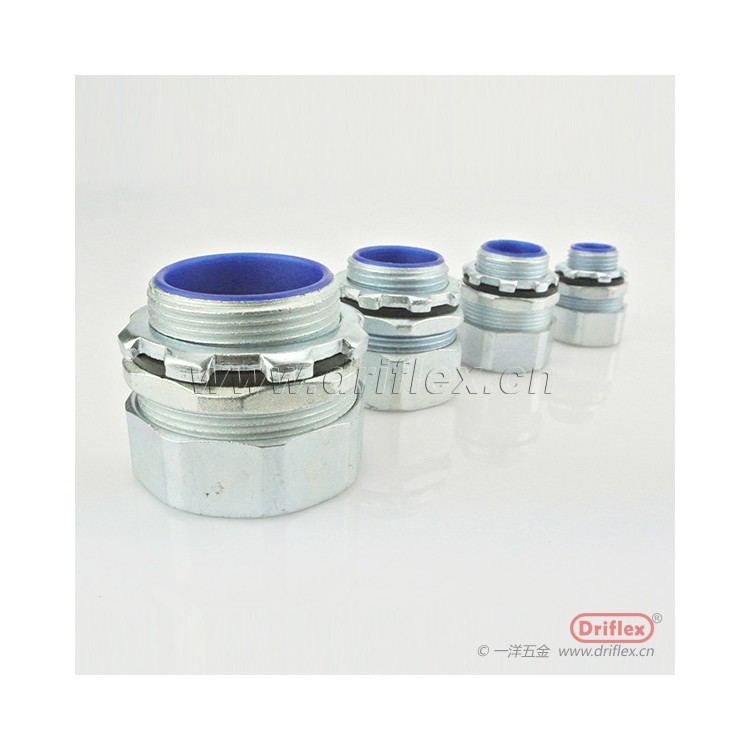 蛇皮管接头锌合金外丝镀锌软管锁母NPT3/8“-NPT4"