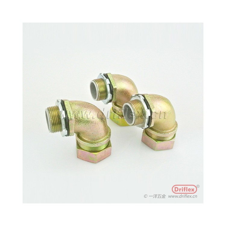 一洋五金铁镀锌软管连接器外丝90度弯头内径12到51mm